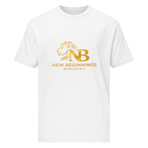 New Beginnings Ministry Lion Fine Jersey Tee – White